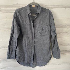 Aritzia Wilfred Free Oversize Chambray Boyfriend Button Up Long Sleeve Blouse XS